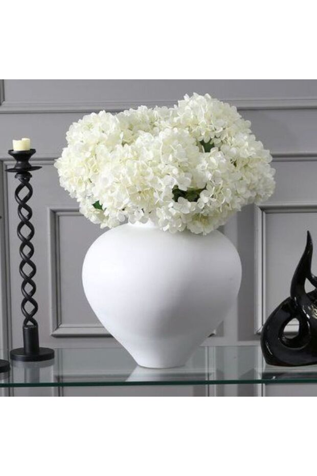White Elegantvase Stoneware Modern Scandinavian Style Jar Home Decoration Ceramic Handmade