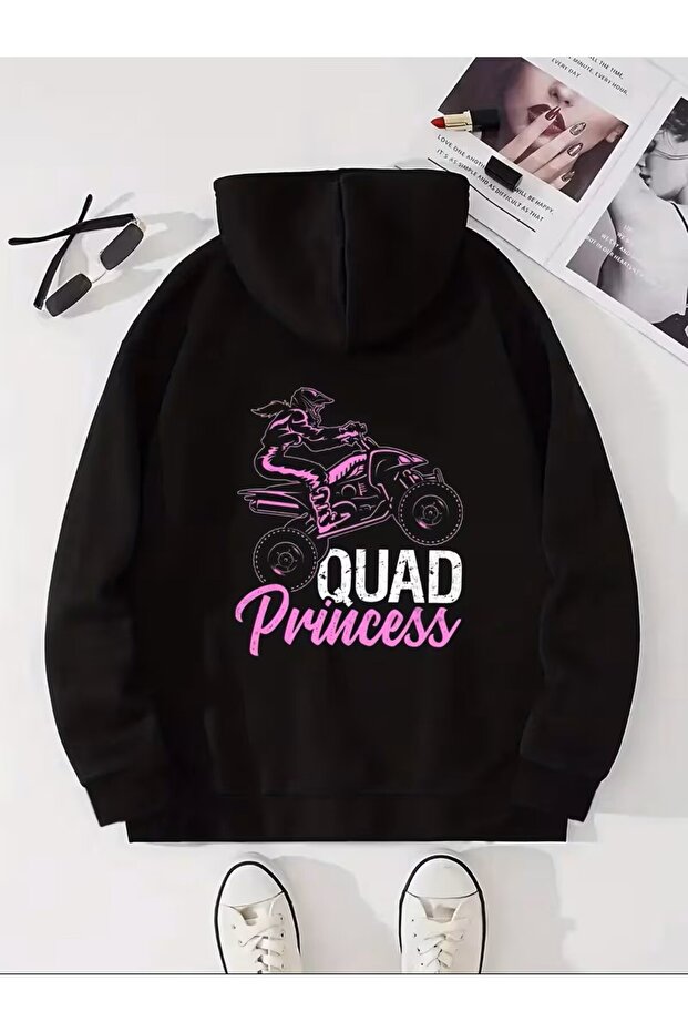 Personality Sweet Style Off-Road Motorcycle Printed Hooded Sweatshirt