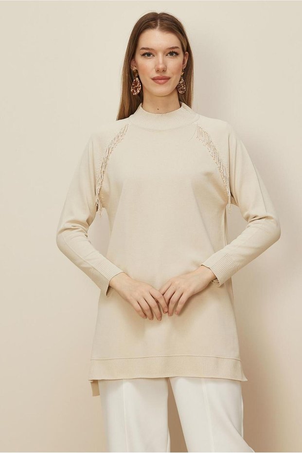 Beaded Detail Knit Tunic 45876