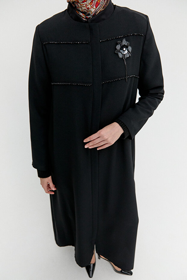 Fermuarlı Krep Ferace - 6