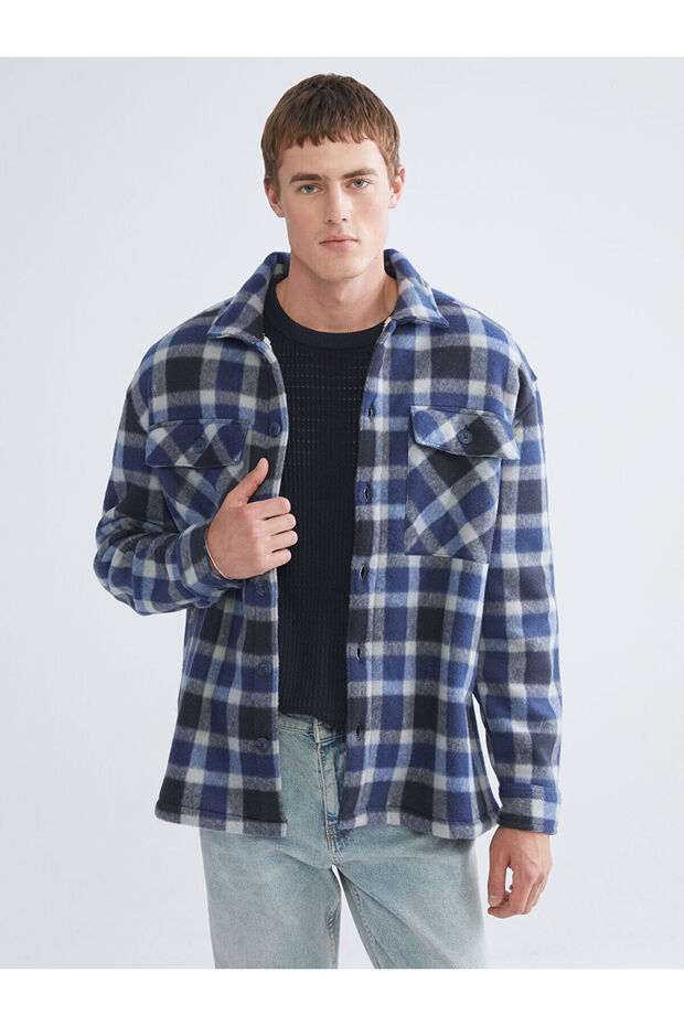 Ozmarka New Season Comfortable Fit Long Sleeve Plaid Men's Shirt Jacket