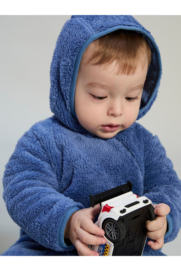Peak New Season Hooded Baby Boy Plush Jumpsuit