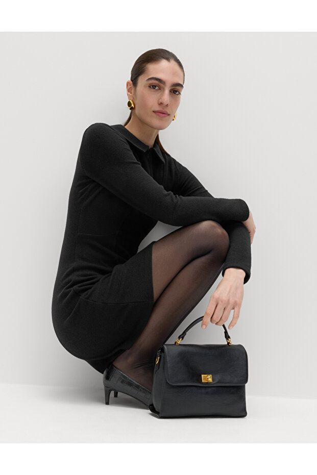 Pamuk Karışımlı Mini Elbise - 5