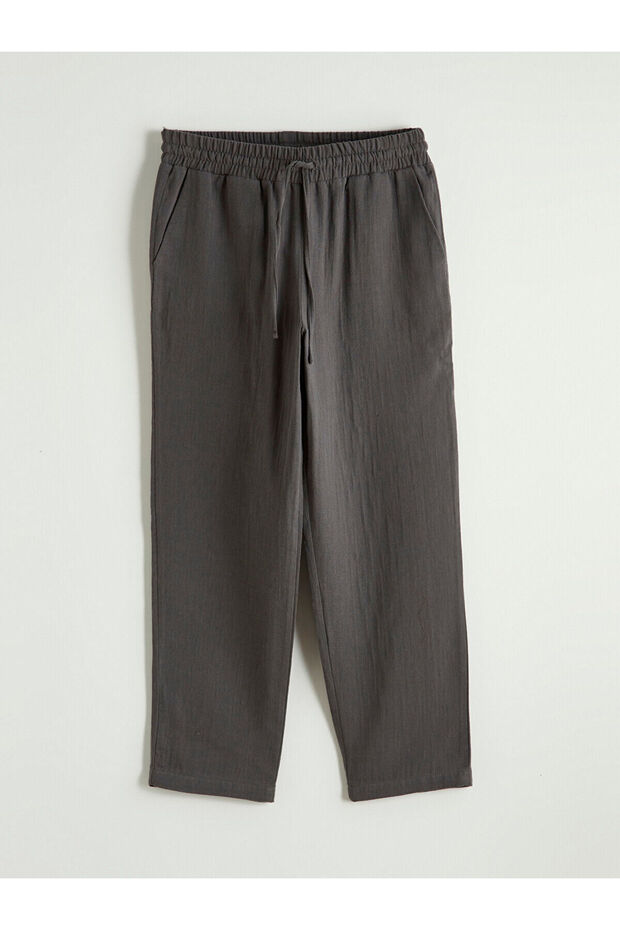 Anthracite Elastic Waist Women's Trousers