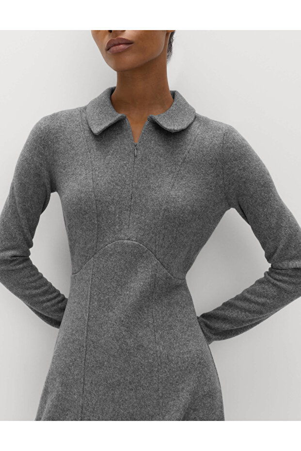 Pamuk Karışımlı Mini Elbise - 5