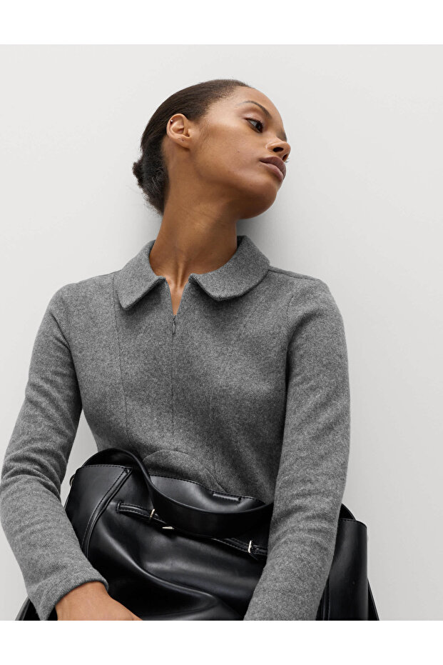 Pamuk Karışımlı Mini Elbise - 3