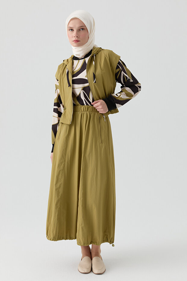 Balon Paraşüt Etek - Olive - 3