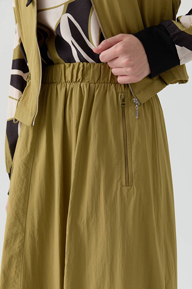 Balon Paraşüt Etek - Olive - 4