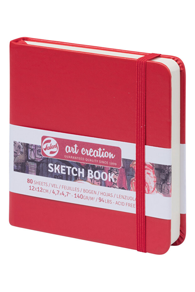 Sketchbook Hard Cover Sketch Drawing Notebook 12x12 Cm140 Gr 80 Yp Red
