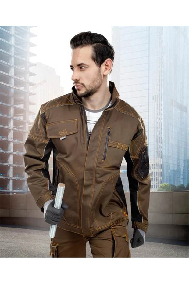 Men's brown-black work jacket, VISION - 3