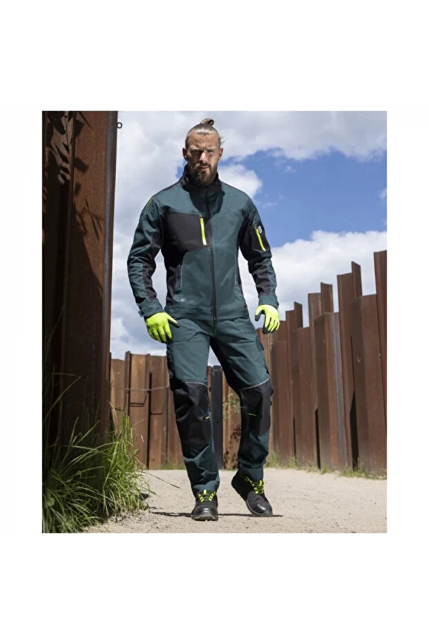 Green work jacket 98% cotton, 4XSTRETCH - 3