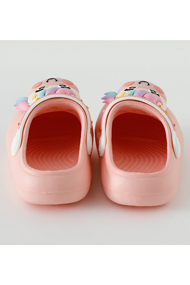 Unicorn Applique Backstrap Closure Clogs - Pink - 8