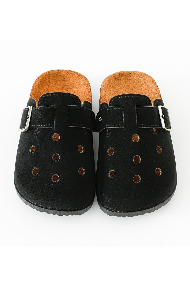 Buckle Closure Solid Clogs - Black - 4