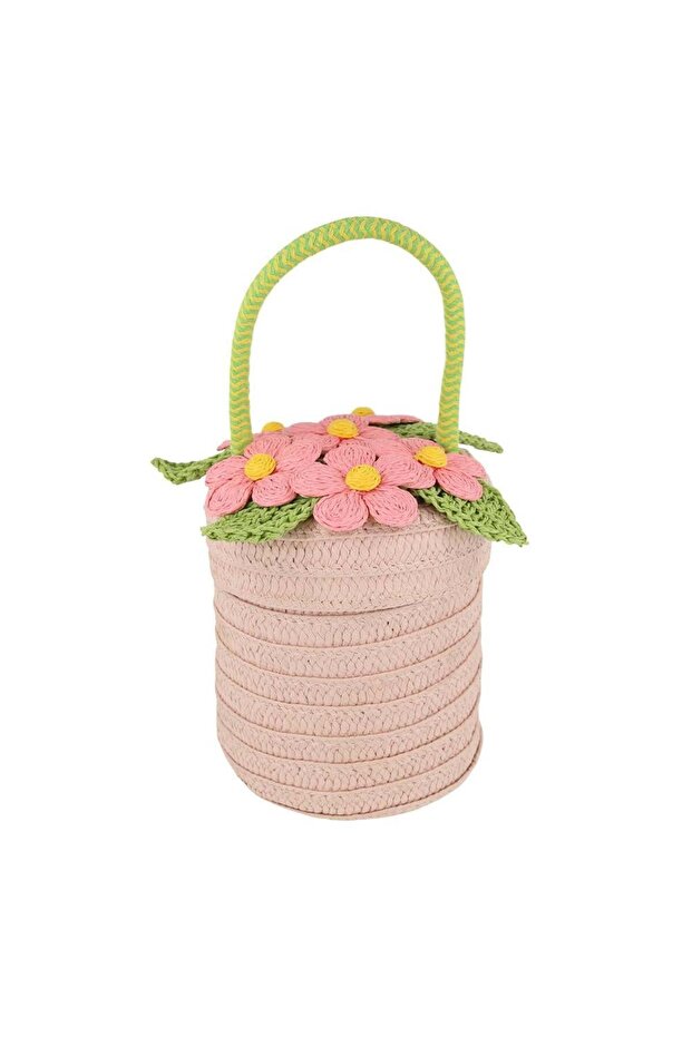 - Flower Cobalt Heat-Resistant Straw Bag