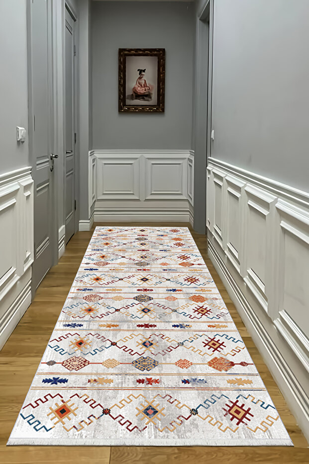 Digital Printing Cotton Woven Base Nordic Patterned Runner Hallway Carpet