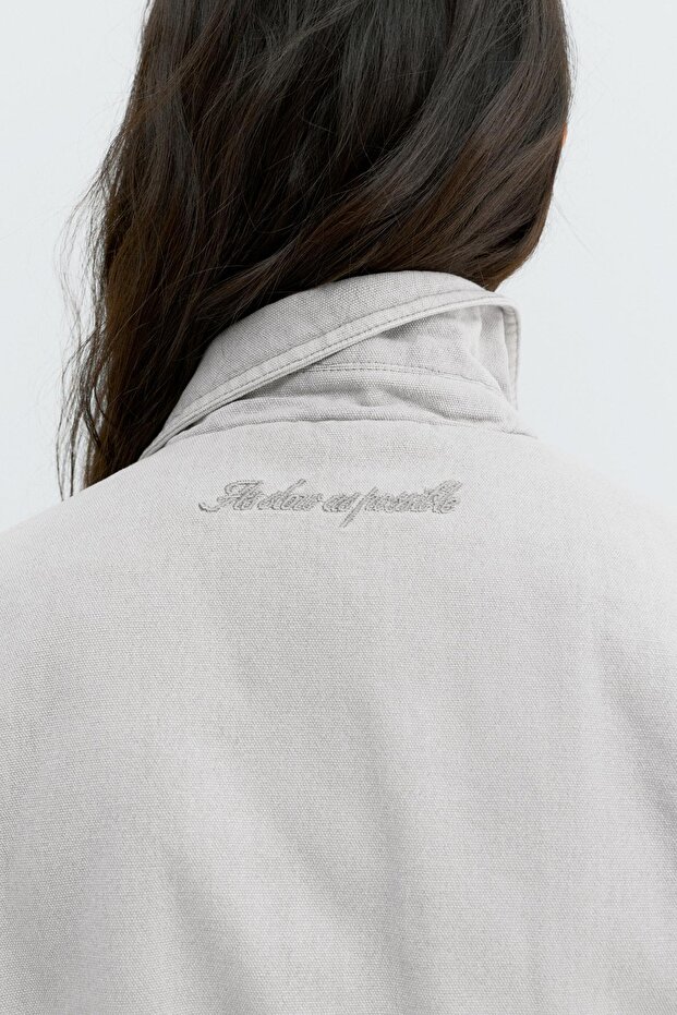 İşlemeli yama detaylı ceket - 3