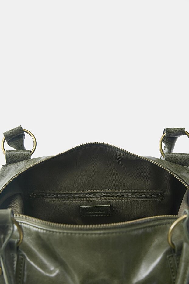 Mini tokalı tote çanta - 4