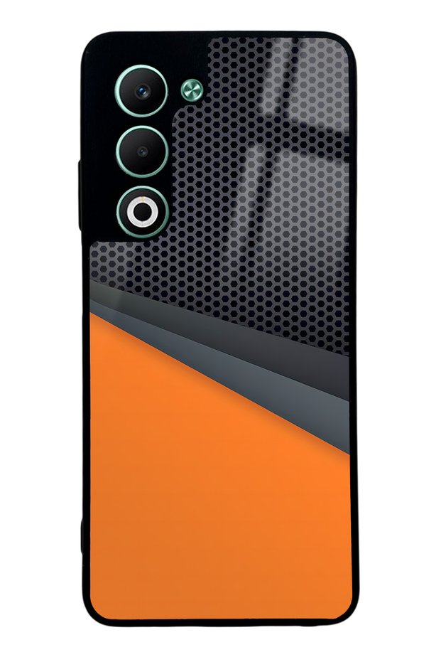 Oppo A5 5g Glossy Phone Case with Orange Cross Design