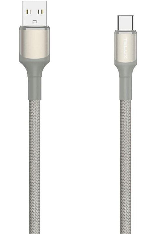 FLEXIX USB-A to USB-C Braided Cable 1m, Nylon Braid, 10K+ Bend Lifespan, Data Transfer, Titanium