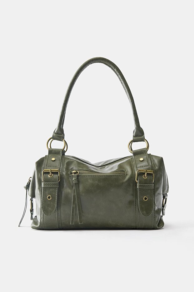 Mini tokalı tote çanta - 2