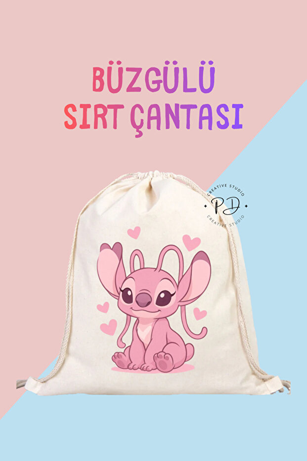 حقيبة ظهر من الكتان برباط من Cute Angel مطبوع - 1