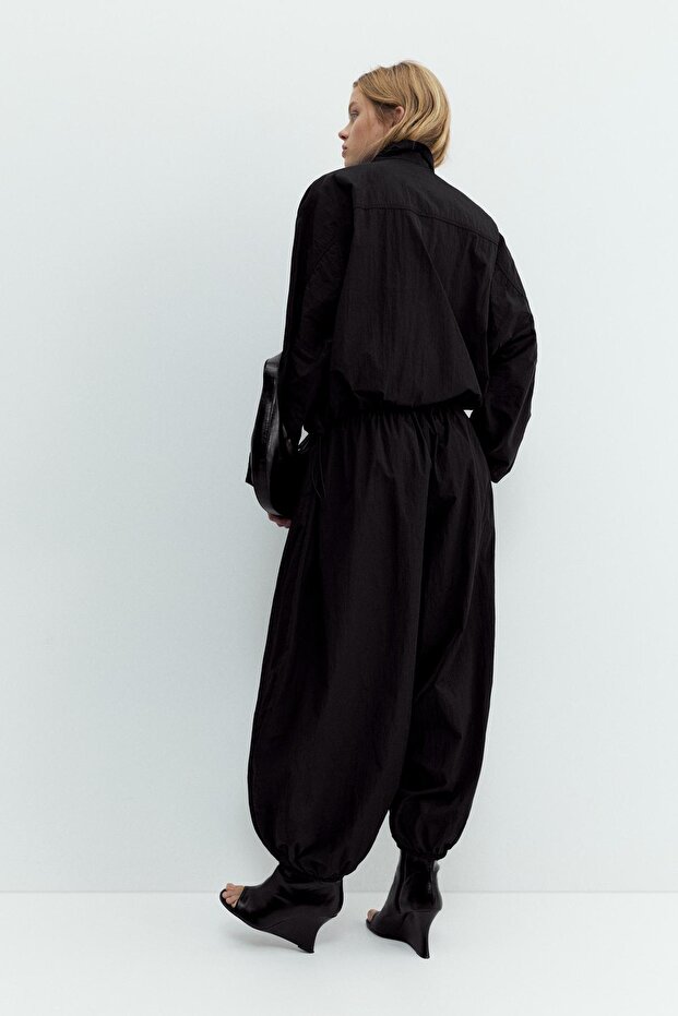 Naylon görünümlü şalvar pantolon - 5