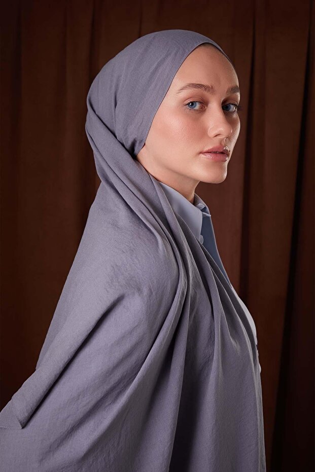 Gray plain luna cotton shawl