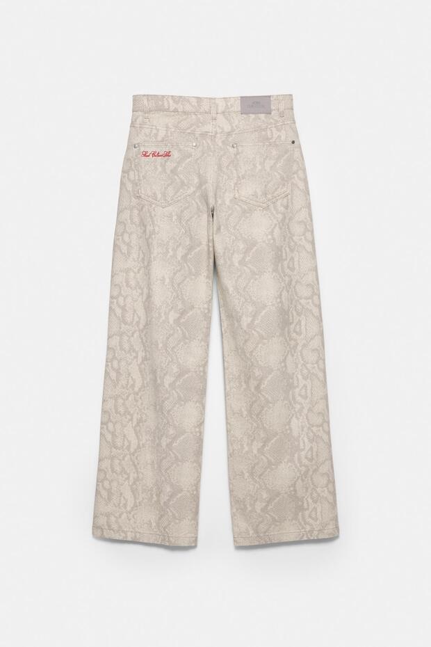 Yılan desenli düz paça pantolon - 8