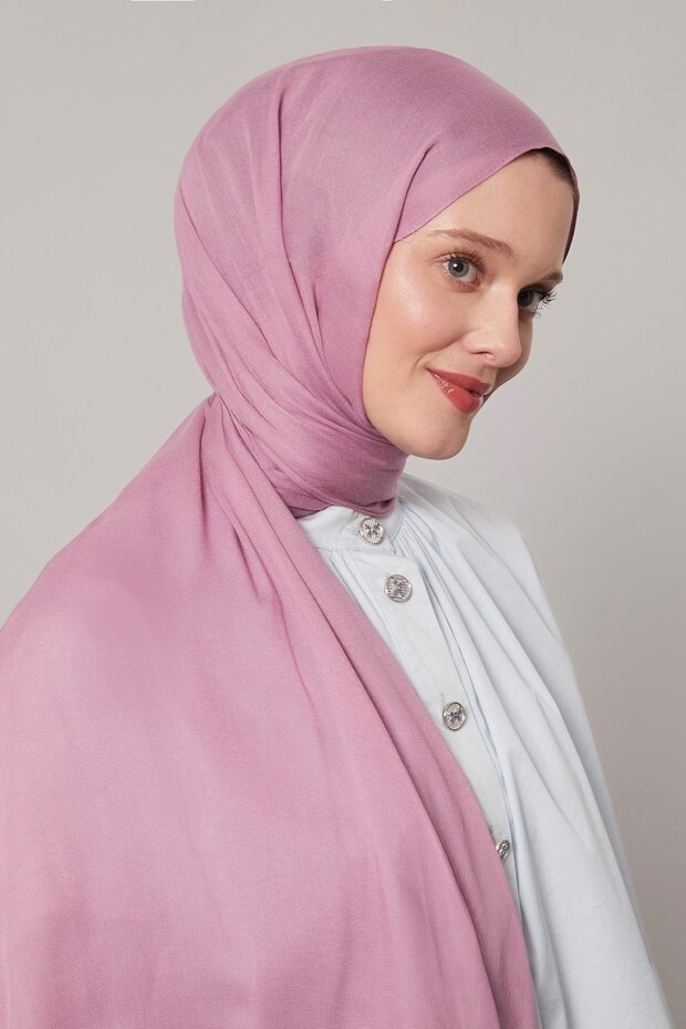 Lilac Viscose Modal Plain Shawl