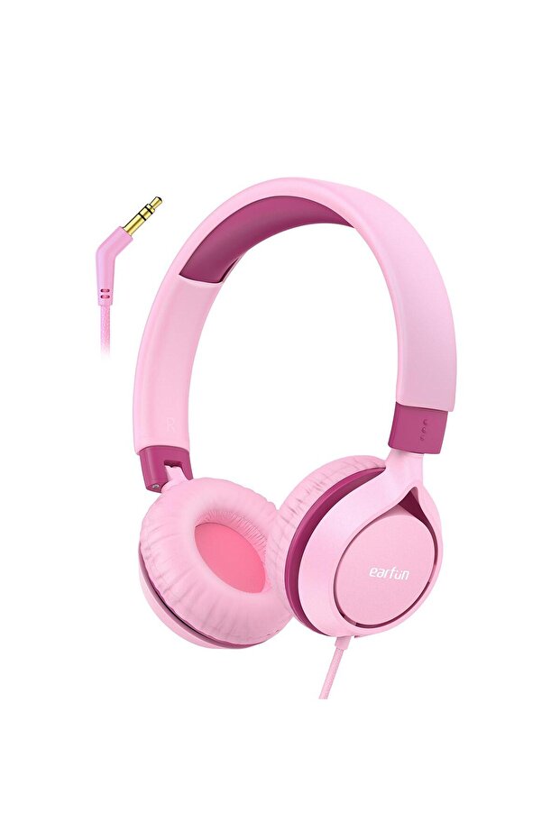 S1 Kulaküstü Çocuk Kulaklık - Ayarlanabilir Kafa Bandı - Taşınabilir - Pembe - S1