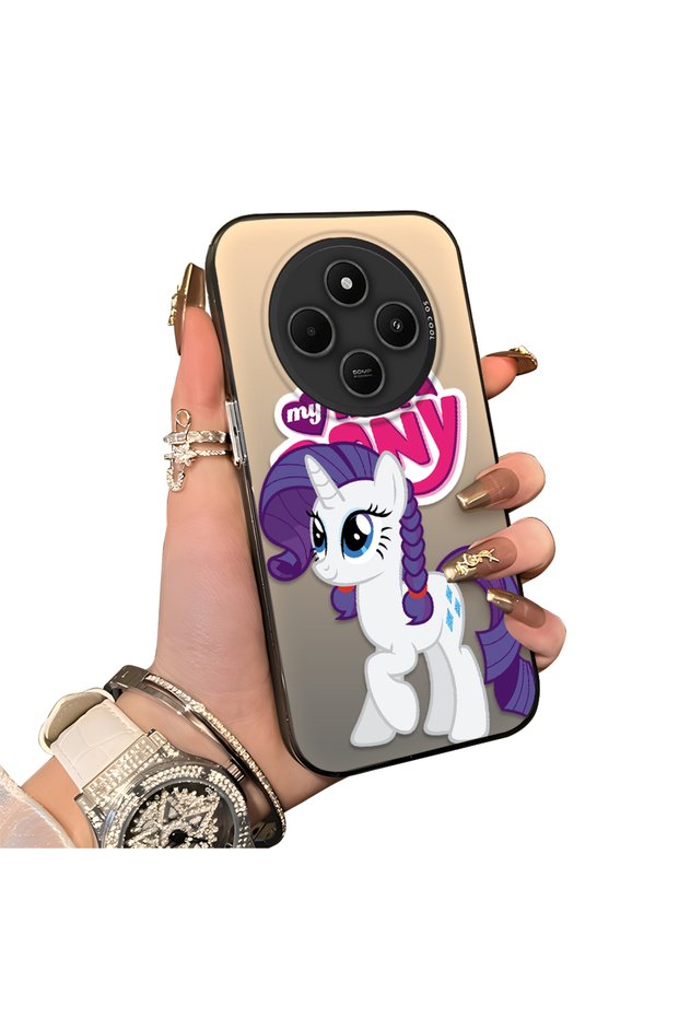 Redmi A4 Compatible Hard Acrylic Back Silicone Edge Lens Protection Case My Little Pony