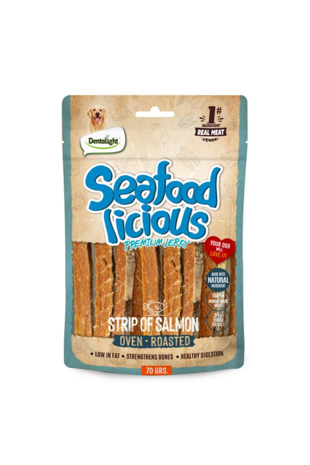 Seafood Licious Jerky Treats For Dogs-Strip of Salmon 70g