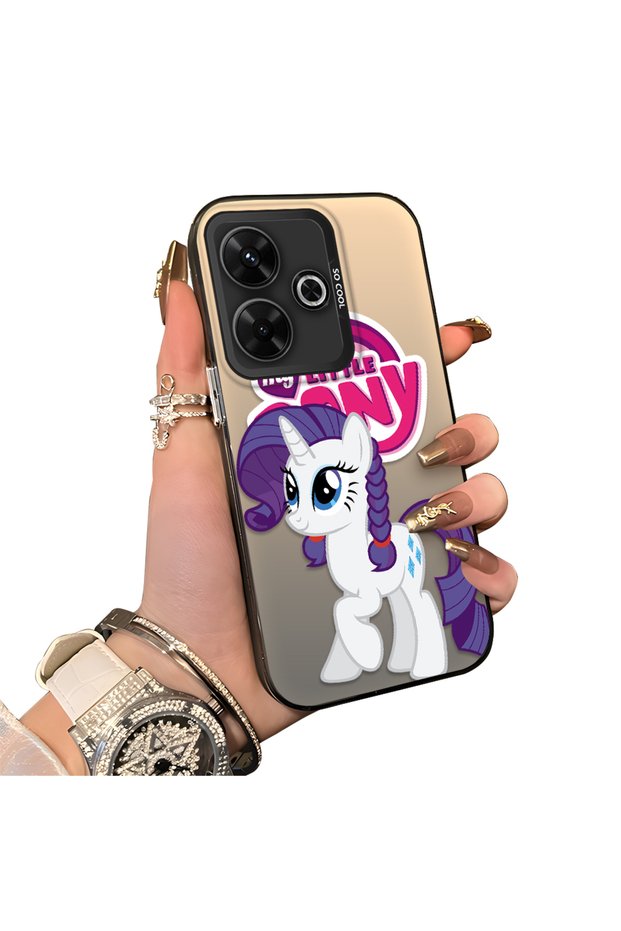 Poco M6 4g Compatible Hard Acrylic Back Silicone Edge Lens Protection Case My Little Pony