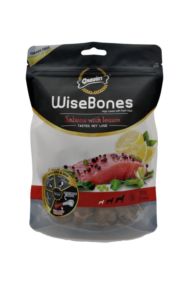 Wisebones Salmon With Lemon 15pcs/Pack SMALL (200gm)