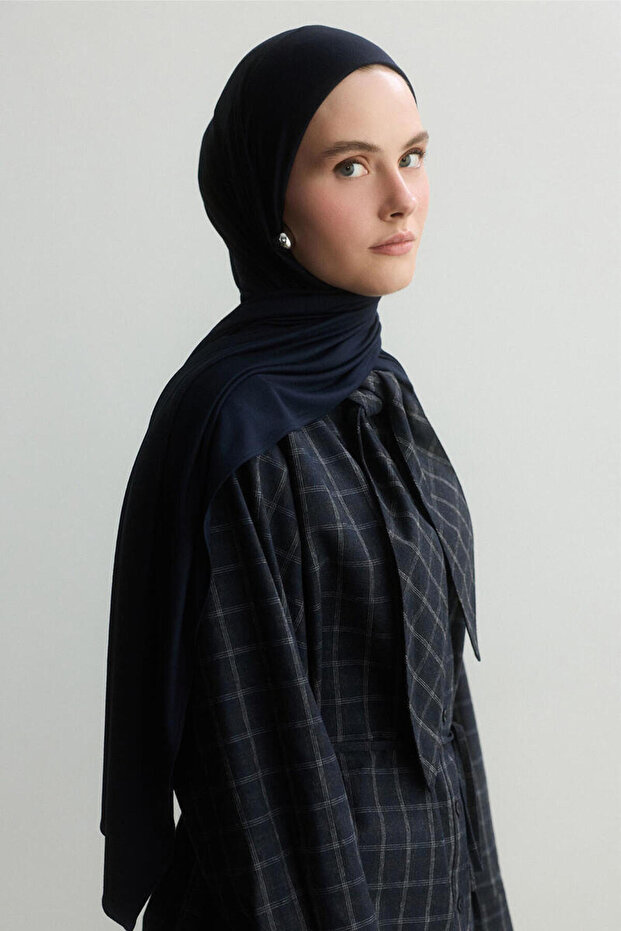 LACİVERT BAMBU PENYE ŞAL - 1