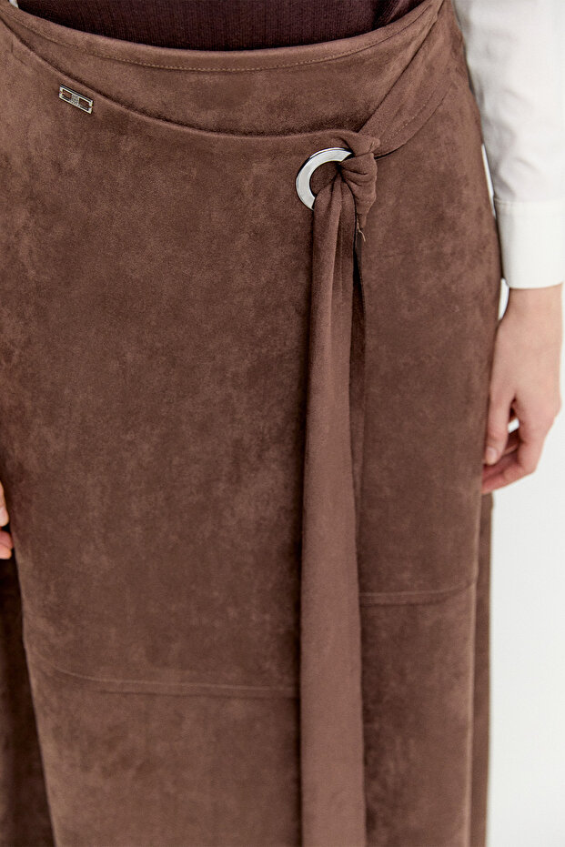 Süet Görünümlü Anvelop Etek - 5