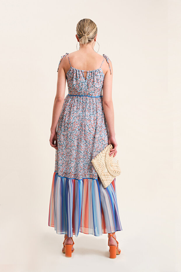 Baskı Detaylı Askılı Elbise - 2