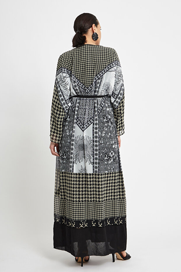 Desenli Uzun Elbise - 3