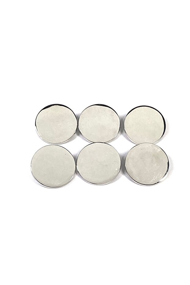 Coat Button / Metal Button / Silver / 3.5 cm / Set of 6 / Special Coating