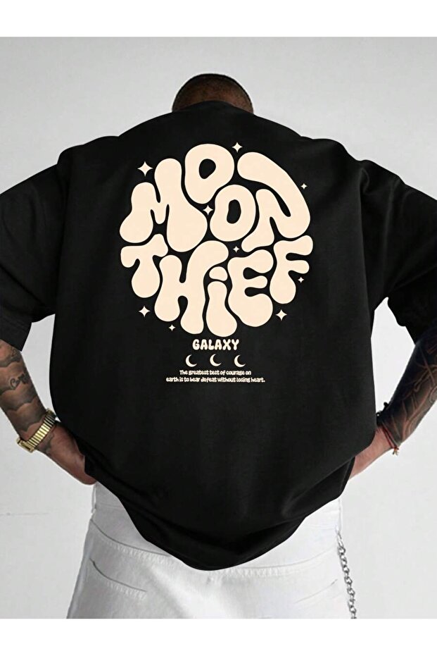 Men's Moon Thief Galaxsy Printed Oversized T-Shirt