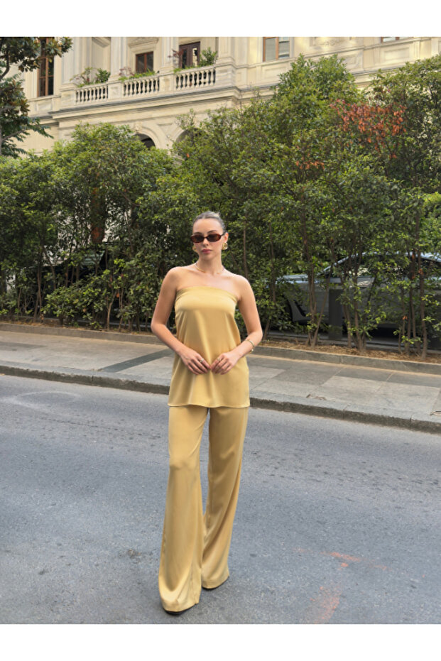 Satin strapless suit - 4