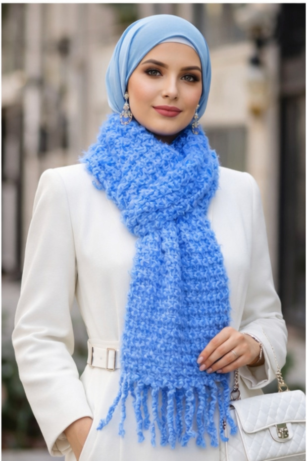 Women's Purple Colorful Soft Textured Winter Shawl – Stylish Winter Scarf