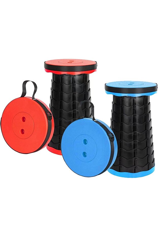 Portable Telescopic folding Camping Stool. Adjustable Height Lightweight - 1