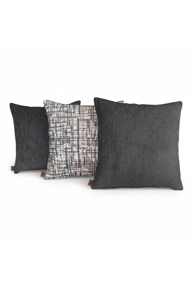 Decorative Cushion Cover, High-Quality Woven Fabric, Stain-Resistant, Set of 3