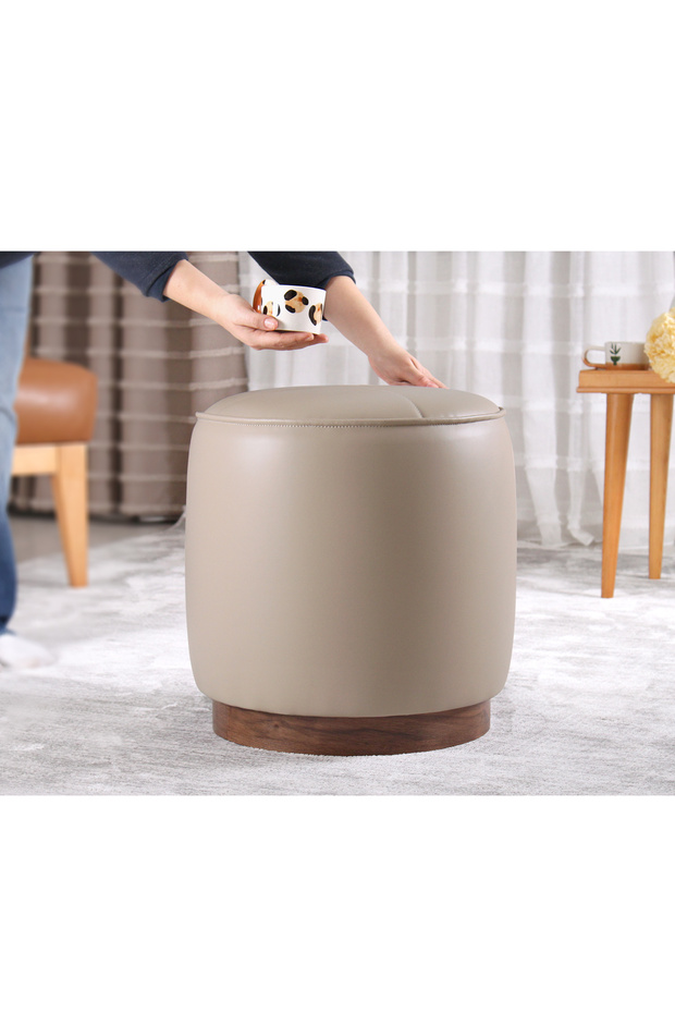 Nocbel Deri Puf Bej - 3