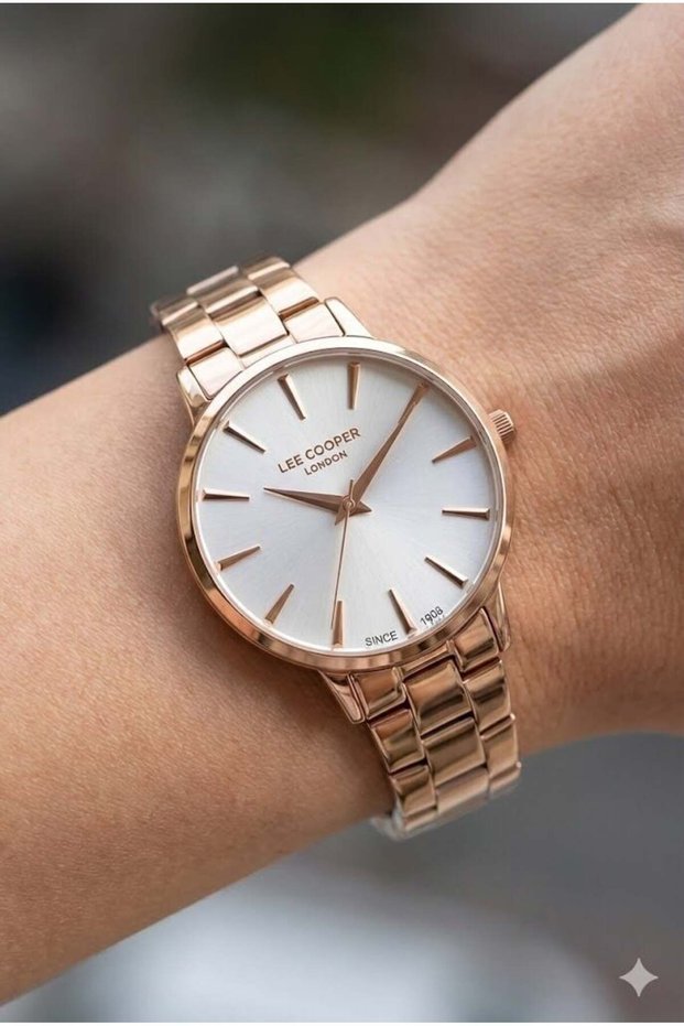 Rose Gold Color Women's Wristwatch | 35mm Rose Gold Color Steel Case, Steel Band