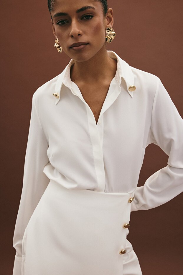 Lucy Gömlek - Ekru - 6