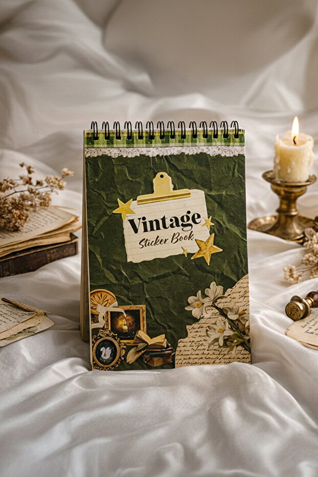 Copyrite Vintage Sticker Defteri Bullet Journal, Scrapbook Vintage Sticker Defteri