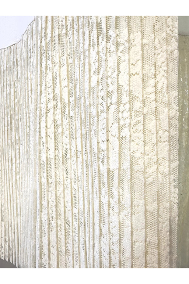 Dantel Pliseli İç Tunik - Ekru - 3