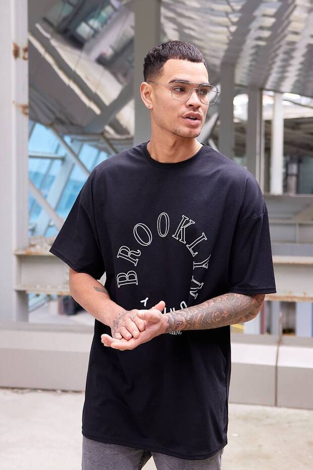 BASKILI OVERSİZE T-SHİRT - 2